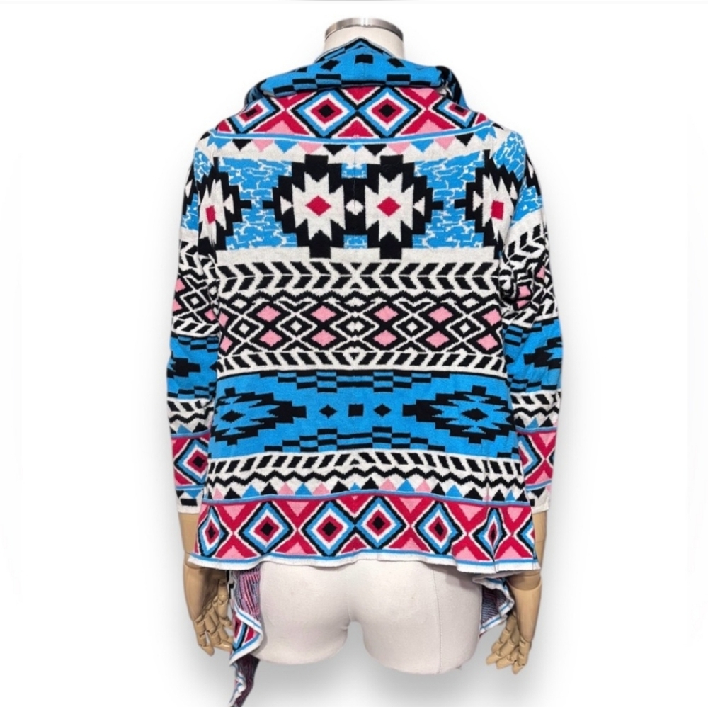 AMERICAN GIRL BEFOREVER Kayla Aztec Print Shawl Collar Open Front Cardig… - Picture 4 of 7